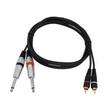 Laidas 2x6.35mm mono - 2xRCA 1.5m Omnitronic 